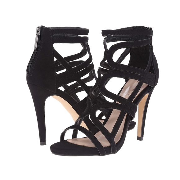 Aldo Shoes - Aldo Carminati Strappy Suede Black Heels